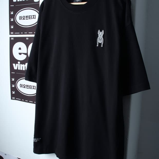 (XL-3XL) 라이프워크 반팔 티셔츠 빅사이즈 불독 블랙-H36811