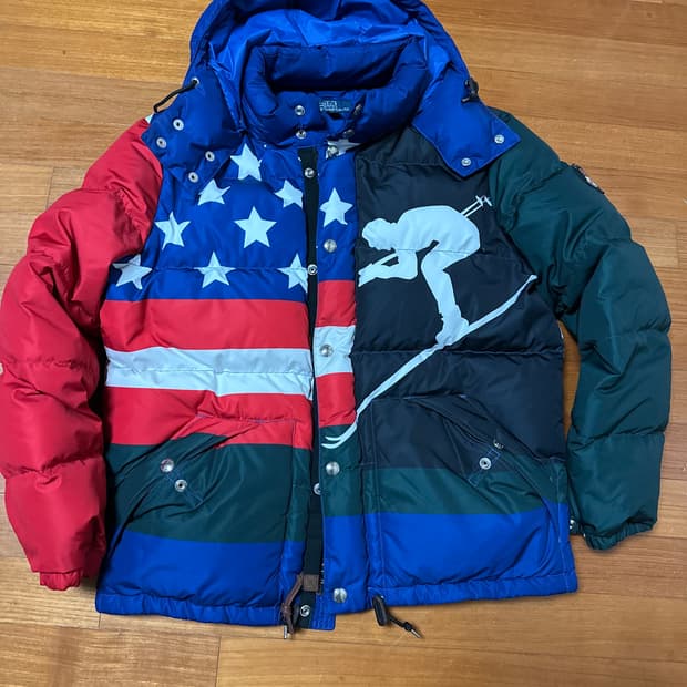 17fw 폴로 다운힐 스키미드웨이트 다운점퍼 L