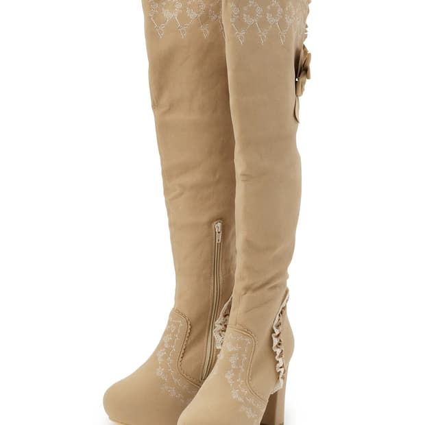 (교환) 리즈리사 라떼갸루 롱부츠 베이지 S