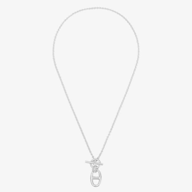 에르메스 샹달 펜던트 스털링 목걸이 실버