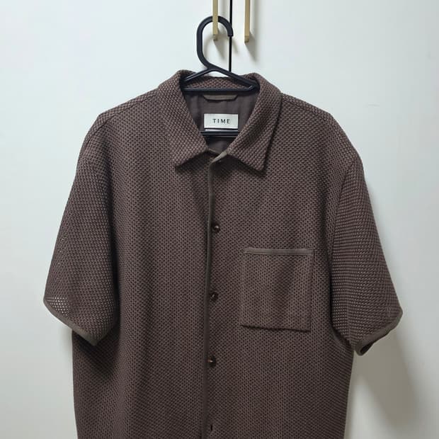 타임옴므 25SS 크로셰 하프 슬리브 셔츠 [100]