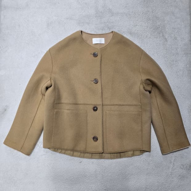 SJSJ 한섬 라마 모 캐시미어 하프 숏 코트