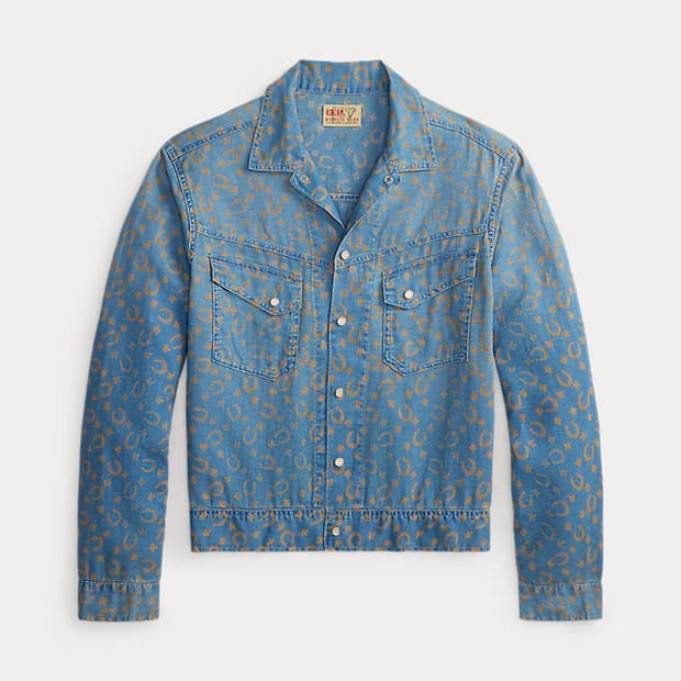 RRL 호스슈 프린트 데님 셔츠 재킷