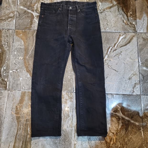 리얼맥코이 흑청 셀비지 데님팬츠 