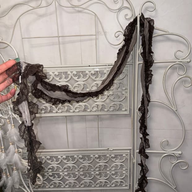 Ash brown floral lace scarf