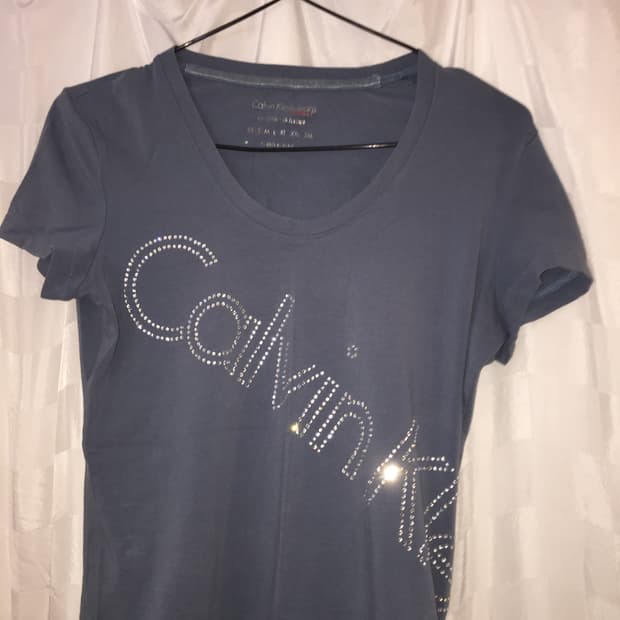 Calvin klein 캘빈클라인 큐빅 핫픽스 딱붙 반팔티