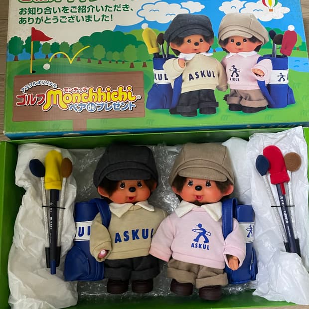 고전 정품 ASKUL 골프세트 몬치치 풀박스 골프몬치치