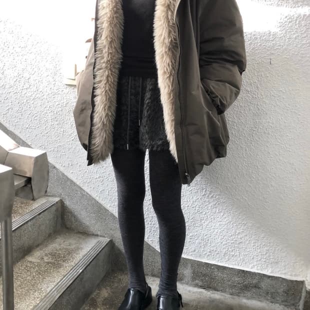 겨 kyeo 퍼 다운 파카 