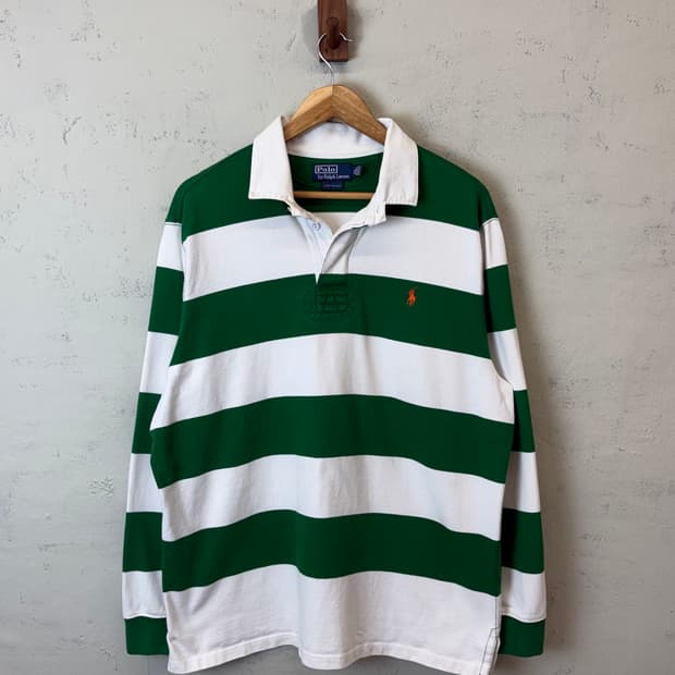 폴로랄프로렌 빈티지 단가라 럭비 셔츠