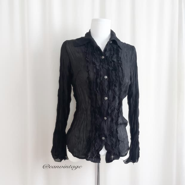 black wrinkle antique blouse