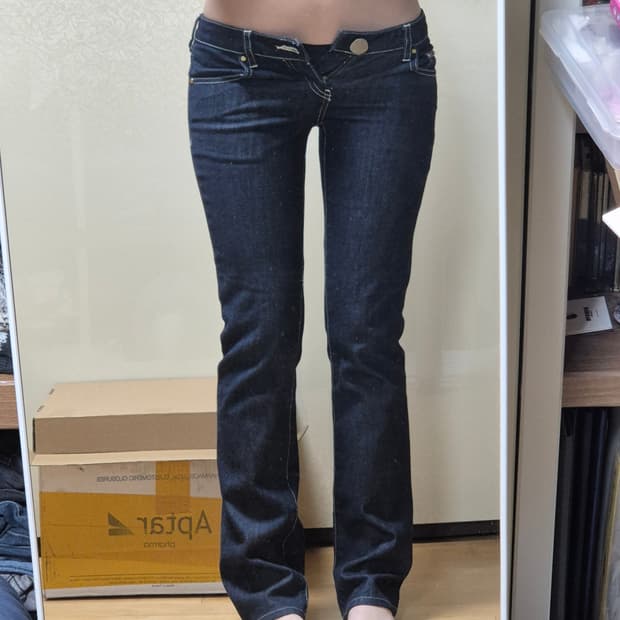 캔빈클라인 큐빅 로우라이즈  스키니진