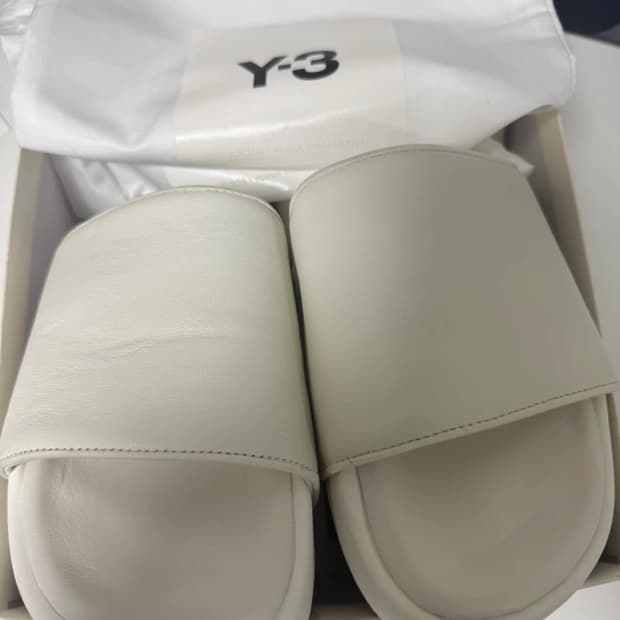 Y-3 아디다스 화이트 슬라이드 슬리퍼 275
