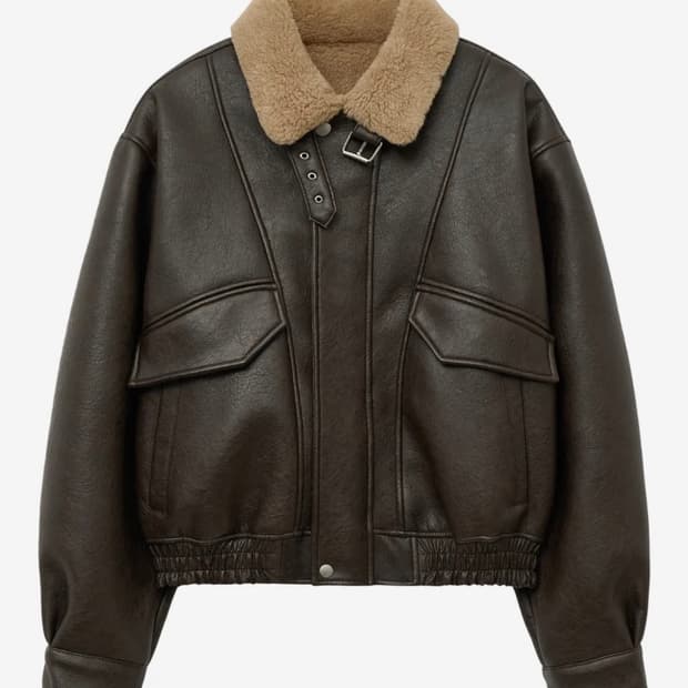 (L) 스페로네 A-2 워싱 레더 무스탕 자켓 (브라운)