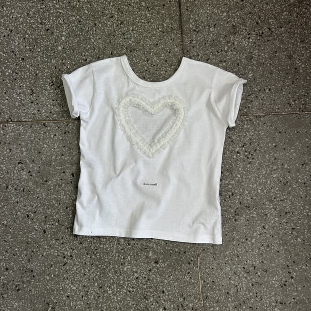 동은 Slogan Short Sleeved T-shirt, white