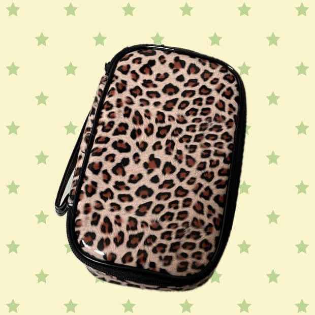 빈티지 라떼히메오네갸루 화장품 호피 파우치