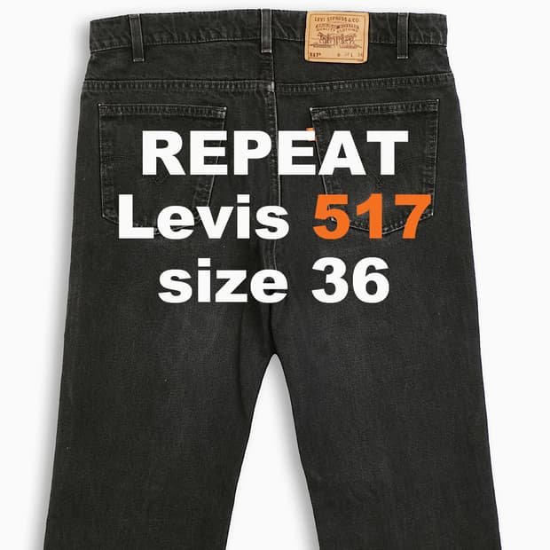 리바이스 517 오렌지탭 흑청 90s USA 36인치 OR51738166