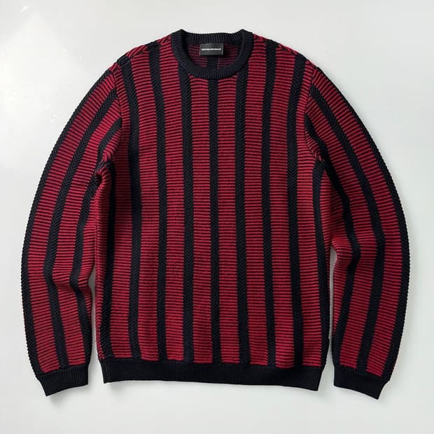 엠포리오 아르마니 18ss 스트라이프 배색 니트 PR1677