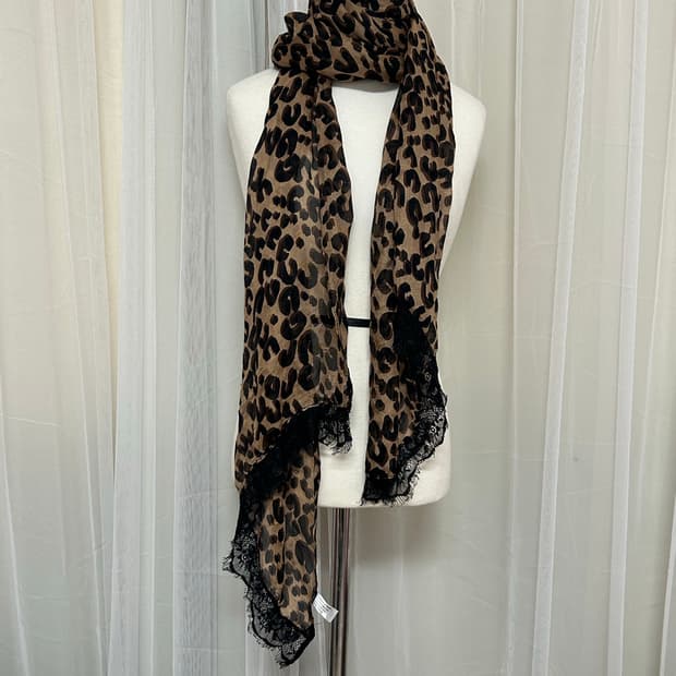 레오파드 레이스 머플러 갸루깔 