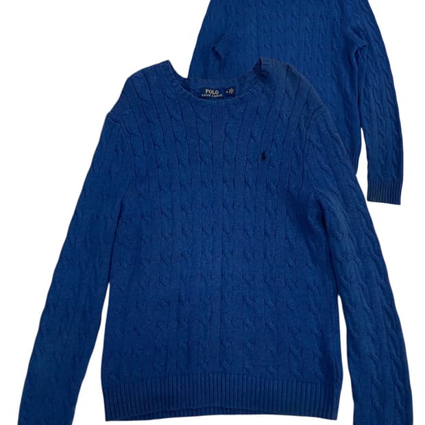 폴로 랄프로렌 케이블 니트 블루 M