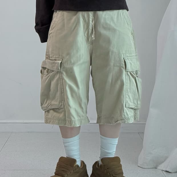 Hco 베이지 카고 버뮤다 팬츠