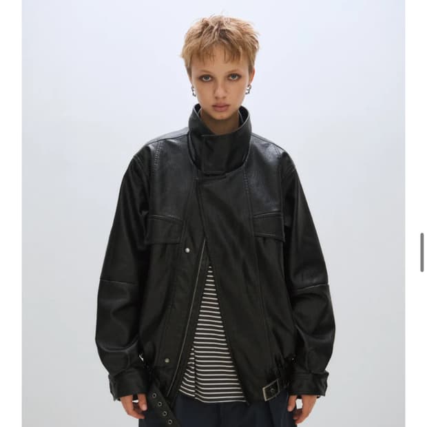 플리즈프로젝트 비건레더 플라이트 자켓