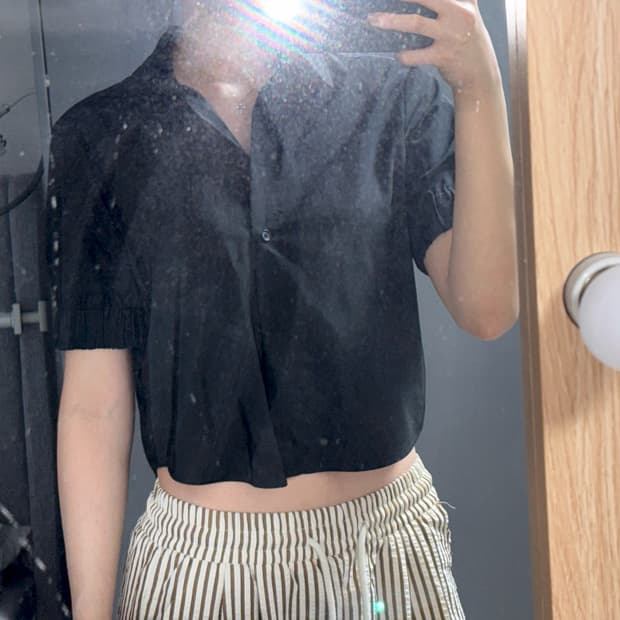 자라 나일론 블랙 크롬 셔츠