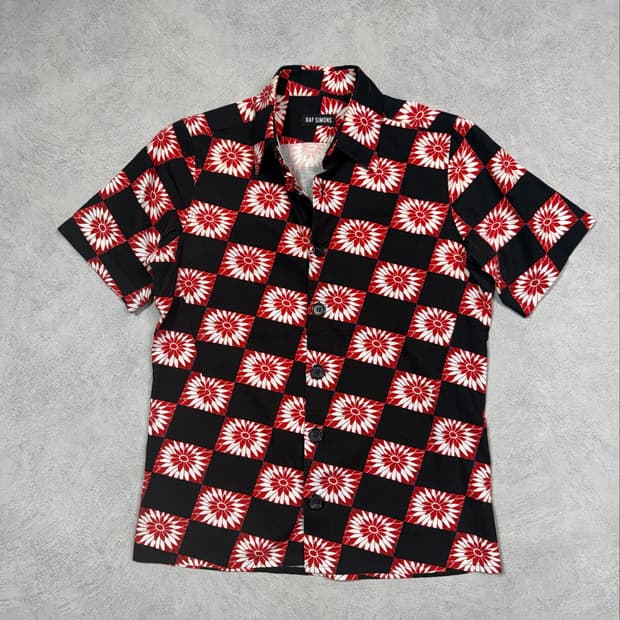 Raf Simons 2015SS Floral Checkerboard Sh