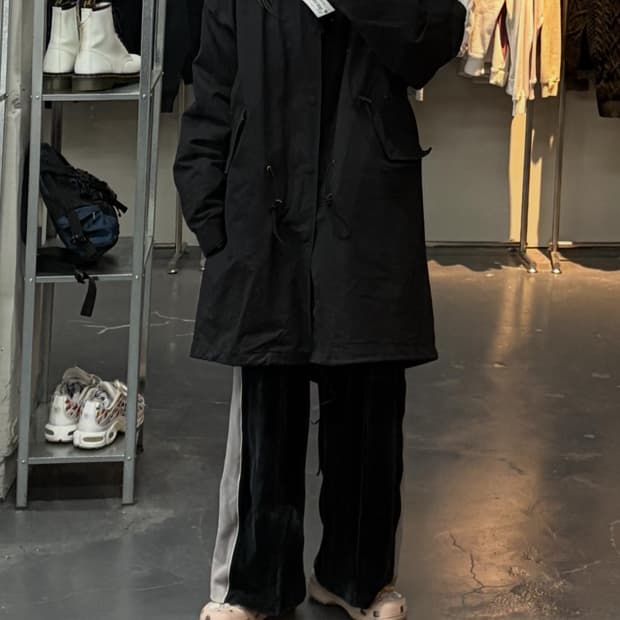 빈티지 블랙 피쉬테일 파카 A2913