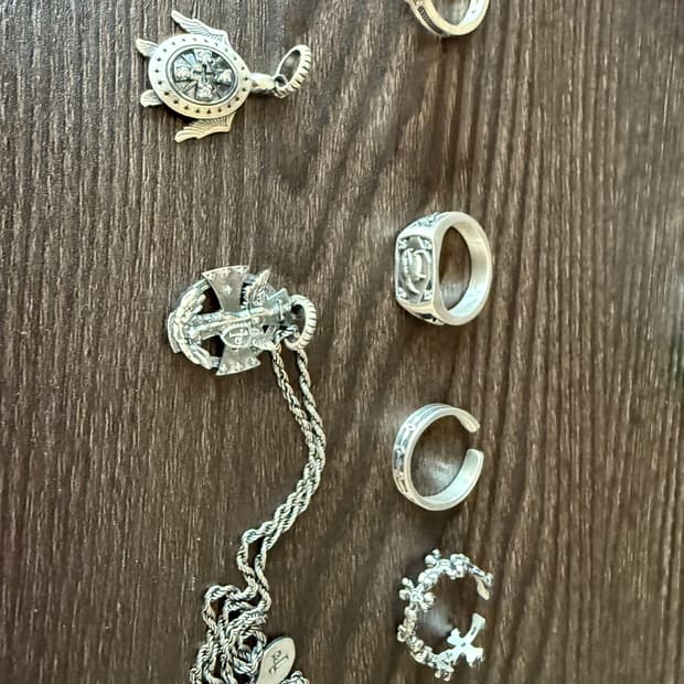 폴리테루 반지,펜던트,체인 일괄