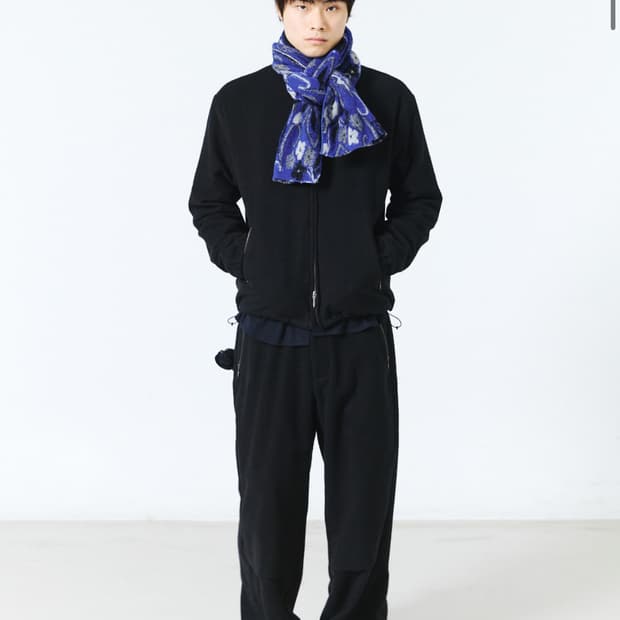  Floral Jacquard Muffler Blue