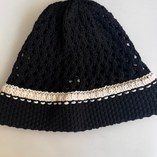 문선 니트 버킷햇