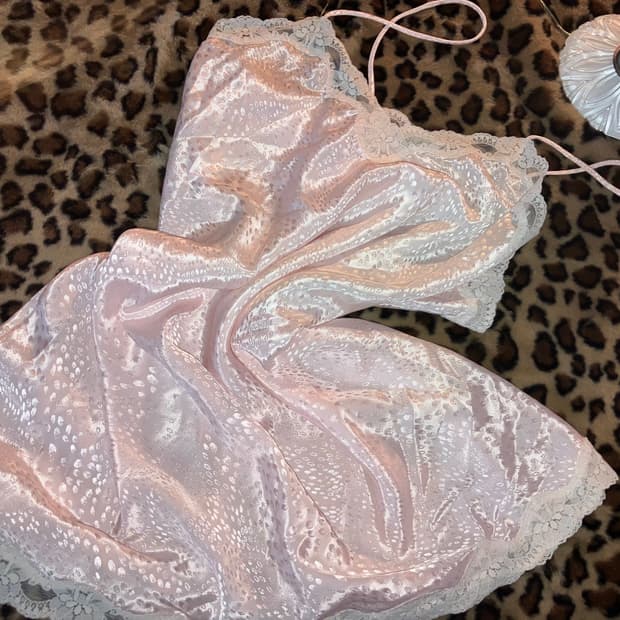 jpn 핑크 밤비 패턴 슬립 드레스