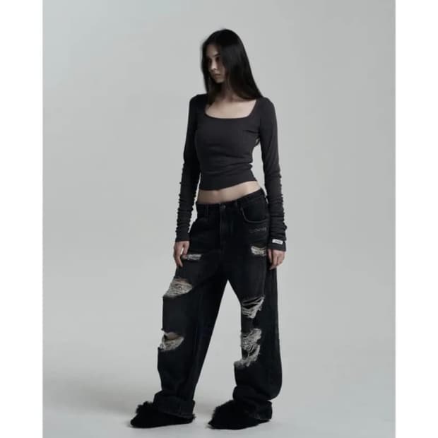 오도어 리브티 차콜 leeve tee 