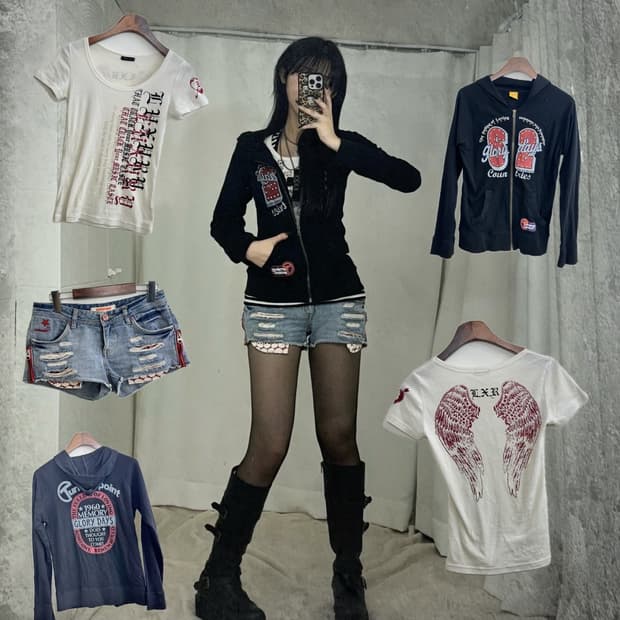데일리 펑크 와투케 힙 코디세트 