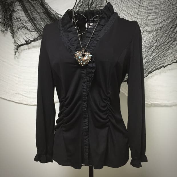 Bon Sens goth frill lace detail cardigan