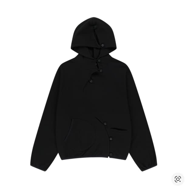 산산기어 버튼 후디 블랙