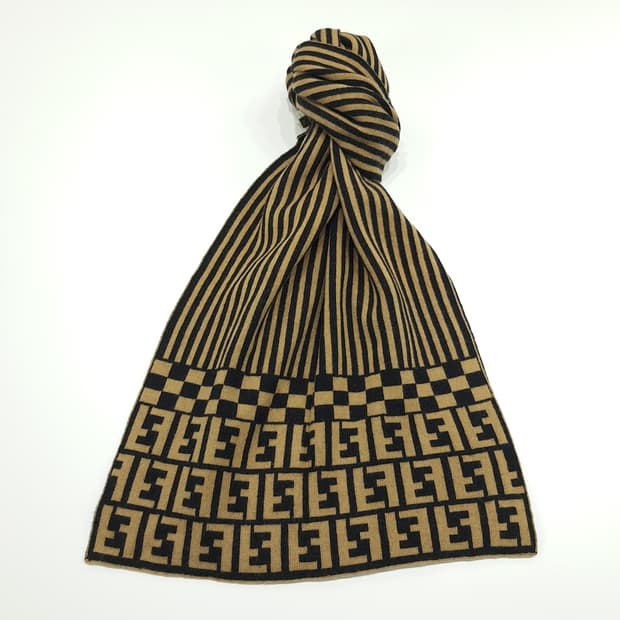 MX220 펜디 빈티지 FF 스트라이프 울 목도리 머플러