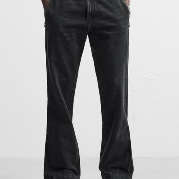 새상품 자라 플레어핏 지퍼 데님 팬츠