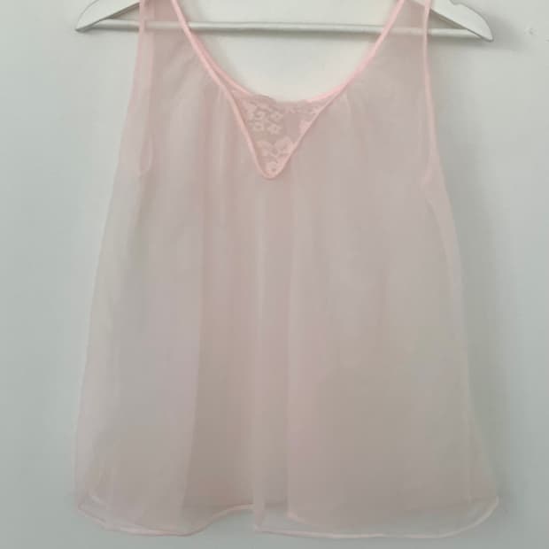 pink mesh layered top