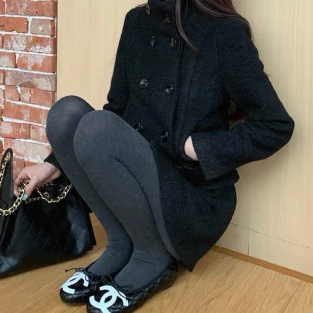 겨울 도톰 벨트 블랙코트