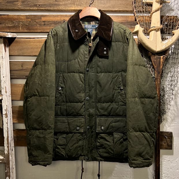 [S]폴로 랄프로렌 빈티지 왁스 페이딩 다운 자켓