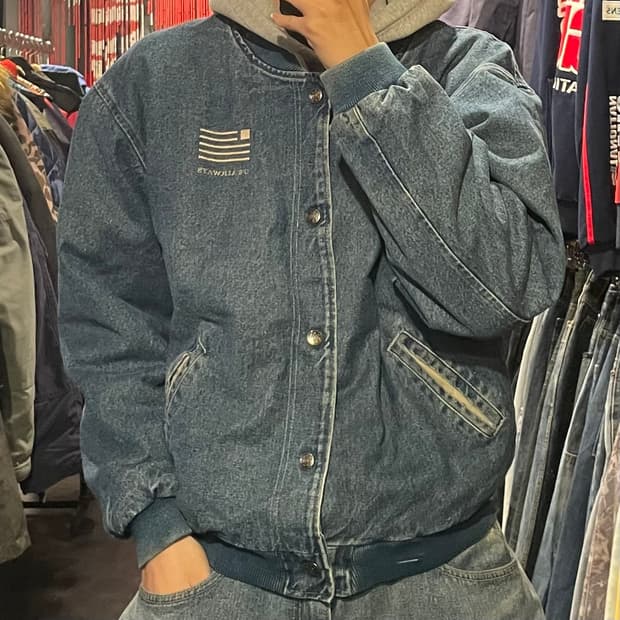 [IM] VTG 데님 바시티 자켓