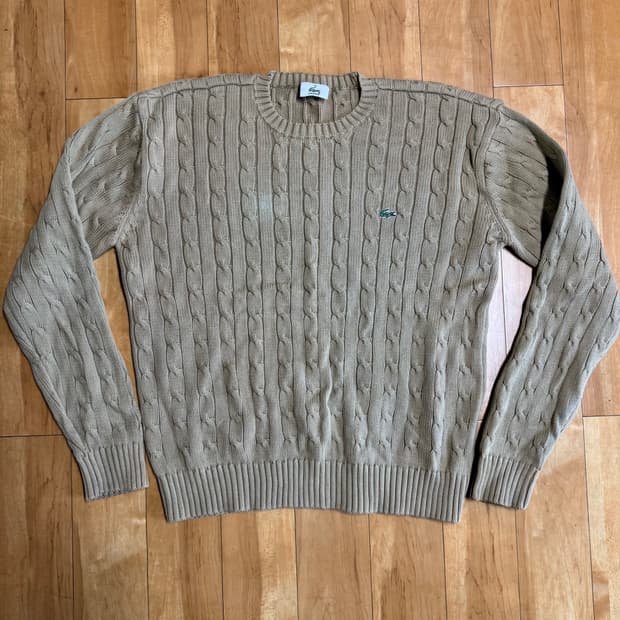 라코스테 꽈배기 니트 베이지 95