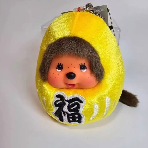 몬치치 다루마 노랭이 인형 키링🐥