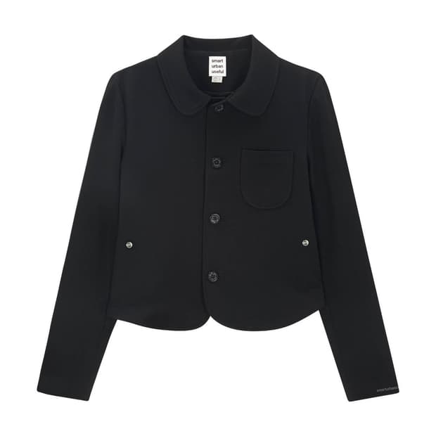 스마트어반유즈풀 플라워 버튼 자켓 블랙 1 사이즈
