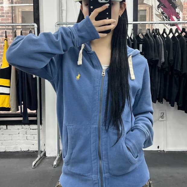 폴로 랄프로렌 옐로우 포니 후드집업