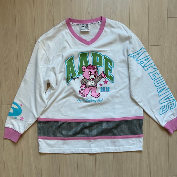 AAPE by Bape 하키저지 롱슬리브 XXS (실제 스몰-미디엄)