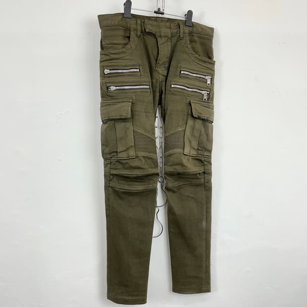 Balmain Multi-Zip Biker Jeans