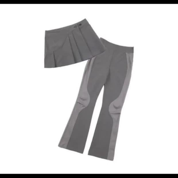 오호스 투웨이 플리츠 스커트팬츠 그레이