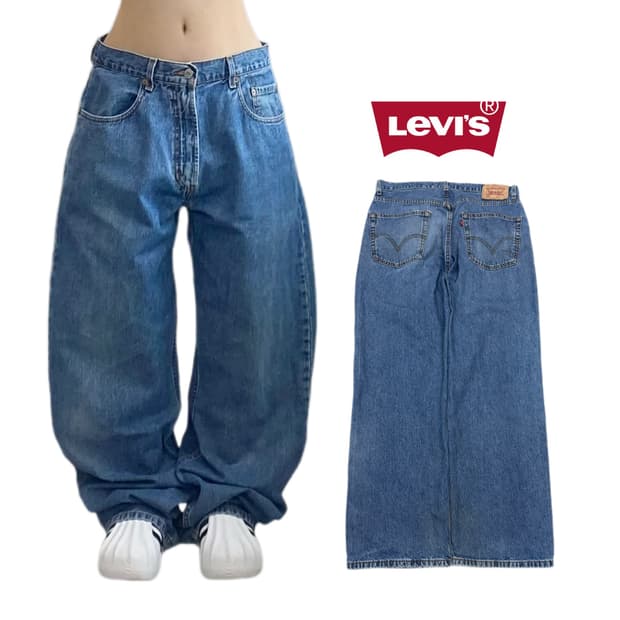 리바이스 00s 569 새깅 와이드 워싱 데님팬츠
